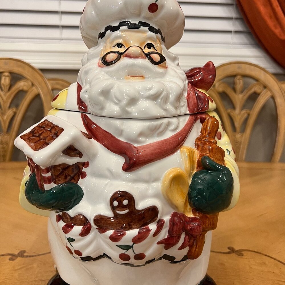 🎅🍪 VTG Santa Chef Cookie Jar 🎄 Brand New • Gingerbread Christmas Decor 🍞✨